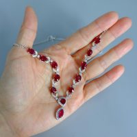 Pigeon Blood Unheated Ruby Necklace 18k