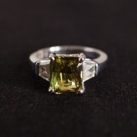 3.25ct Art Deco Alexandrite Diamond Platinum Ring