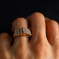 20k Tiered Diamond Ring Chinese Mid-century