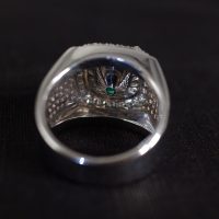 5ct Colombian Emerald Ring Men 18k