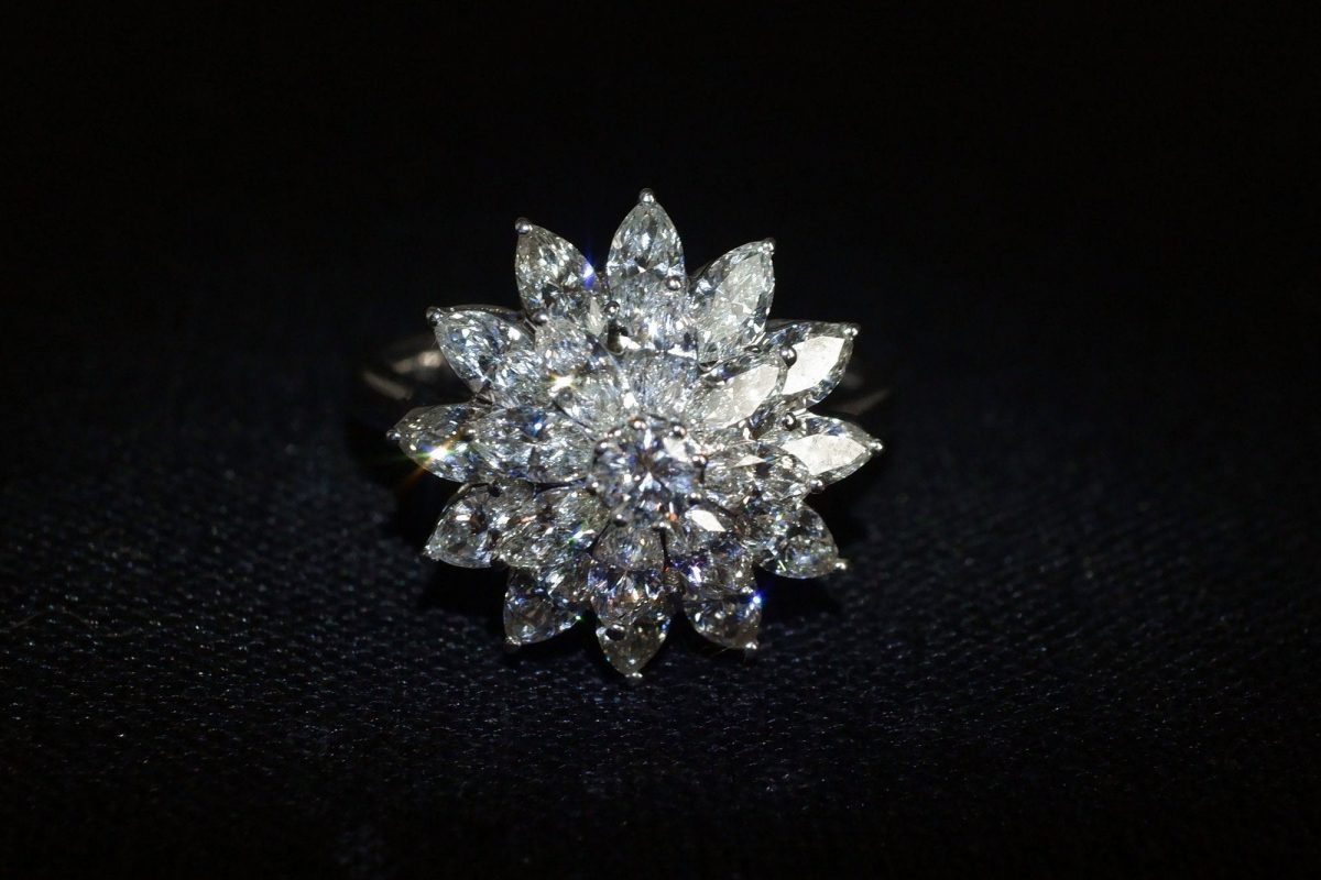 Marquise flower ring clearance