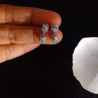 Petite Baguette Diamond Drop Earrings 18k