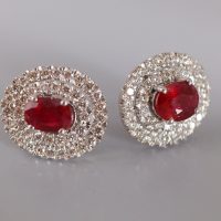 Pigeon Blood Unheated Ruby Earrings 18k