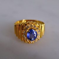 Gem Gardener, vintage mens sapphire ring, mens retro rings for sale, vintage mens rings for sale, sapphire rings for men