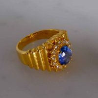 Gem Gardener, vintage mens sapphire ring, mens retro rings for sale, vintage mens rings for sale, sapphire rings for men
