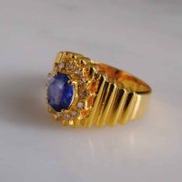 Gem Gardener, vintage mens sapphire ring, mens retro rings for sale, vintage mens rings for sale, sapphire rings for men