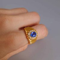 Gem Gardener, vintage mens sapphire ring, mens retro rings for sale, vintage mens rings for sale, sapphire rings for men