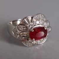 1.95ct Unheated Ruby Art Deco Ring 22
