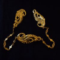 Antique Chinese Gold Brooch Pins Kerosang 20k Feather