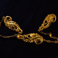 Antique Chinese Gold Brooch Pins Kerosang 20k Feather