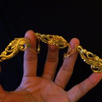 Antique Chinese Gold Brooch Pins Kerosang 20k Feather
