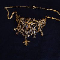 Antique Diamond Filigree Choker Necklace Chinese