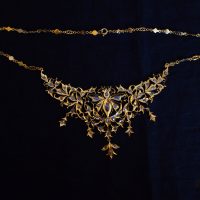 Antique Diamond Filigree Choker Necklace Chinese