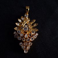 Hand Cut Diamond Pendant Chinese Vintage 20k