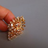 Hand Cut Diamond Pendant Chinese Vintage 20k