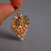 Hand Cut Diamond Pendant Chinese Vintage 20k
