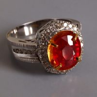 3ct Unheated Vivid Red Ruby Ring Vintage 18k