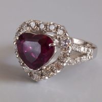 Gem Gardener, corundum ruby ring, heart halo ring, heart cut sapphire ring, corundum engagement ring, purple sapphire halo ring, ruby ring singapore, vintage rings singapore