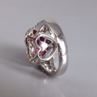 Gem Gardener, corundum ruby ring, heart halo ring, heart cut sapphire ring, corundum engagement ring, purple sapphire halo ring, ruby ring singapore, vintage rings singapore
