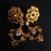 Gem Gardener, 22k gold antique earrings, antique chinese gold jewelry, antique chinese earrings, antique gold dangle earrings, antique jewellery singapore