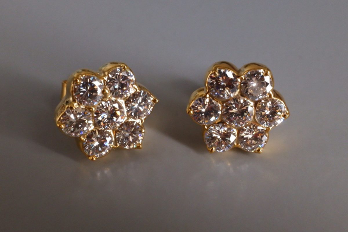 2.5ctw Antique Diamond Stud Earrings 20k Chinese
