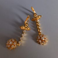 dangle drop diamond earrings, peranakan earrings, straits chinese jewelry, diamond earrings vintage, peranakan style earrings, diamond earrings singapore, peranakan jewellery singapore, antique peranakan jewelry, Gem Gardener