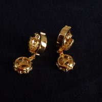 Vintage Chinese Diamond Huggie Earrings 20k