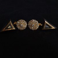 Antique Diamond Pendant Earrings 18k Chinese Victorian