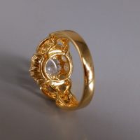 Rose Cut Diamond Cluster Ring 20k Vintage Chinese