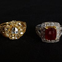 Rose Cut Diamond Cluster Ring 20k Vintage Chinese