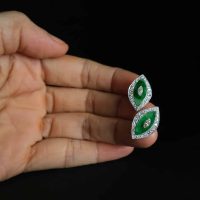 jade stud earrings, jadeite stud earrings, marquise jade, art deco jade earrings, jade earrings singapore, jade stud earrings singapore, jade platinum earrings, Gem Gardener