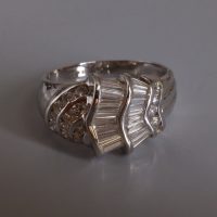 Mid Century Baguette Diamond Ring 18k