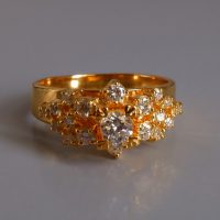 Vintage Chinese Pedestal Diamond Ring 20k