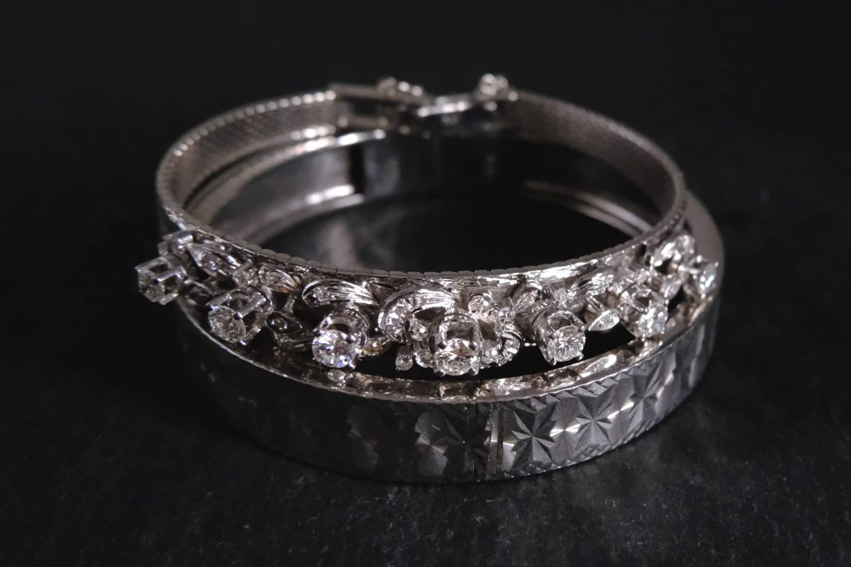 Gem Gardener, vintage white gold diamond bracelet, diamond bangle bracelet white gold, antique white gold diamond bracelet, diamond bracelet watch band, diamond bracelet singapore