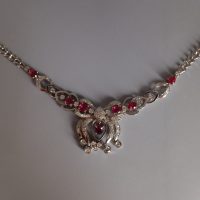 Ruby & Pink Sapphire Lavaliere Necklace 18k