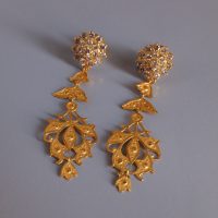 peranakan earrings, chinese dangle earrings, peranakan earrings singapore, straits chinese jewelry, vintage diamond dangle earrings, antique peranakan jewellery, Gem Gardener