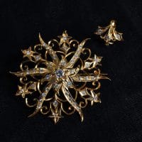 Antique Diamond Pendant Brooch, diamond star brooch pendant, diamond brooch/pendant, antique gold jewellery singapore