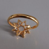 Antique Rose Cut Diamond Ring Star 20k Chinese