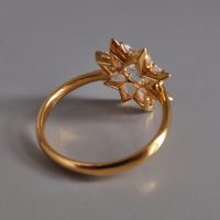 Antique Rose Cut Diamond Ring Star 20k Chinese