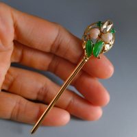 Gem Gardener, chinese hairpin stick, chinese drama golden hairpin, antique chinese hair ornaments, ancient chinese hair stick, antique chinese hair pins, antique oriental hair pins, antique hair pins jewelry, peranakan hair accessories, peranakan hairpin