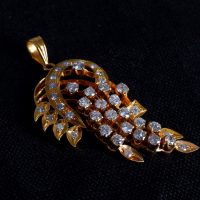 Phoenix Cluster Diamond Pendant Antique Chinese 20k