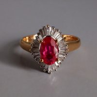 20k Vintage Burmese Ruby Ballerina Ring Chinese