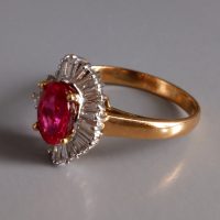20k Vintage Burmese Ruby Ballerina Ring Chinese