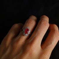 20k Vintage Burmese Ruby Ballerina Ring Chinese