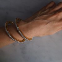 11ct Pair Diamond Bangle Bracelet 18k Indian