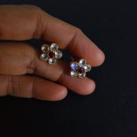 Gem Gardener, moonstone gold earrings, moonstone stud earrings gold, flower shaped earrings studs, moonstone earrings singapore, moonstone statement earrings