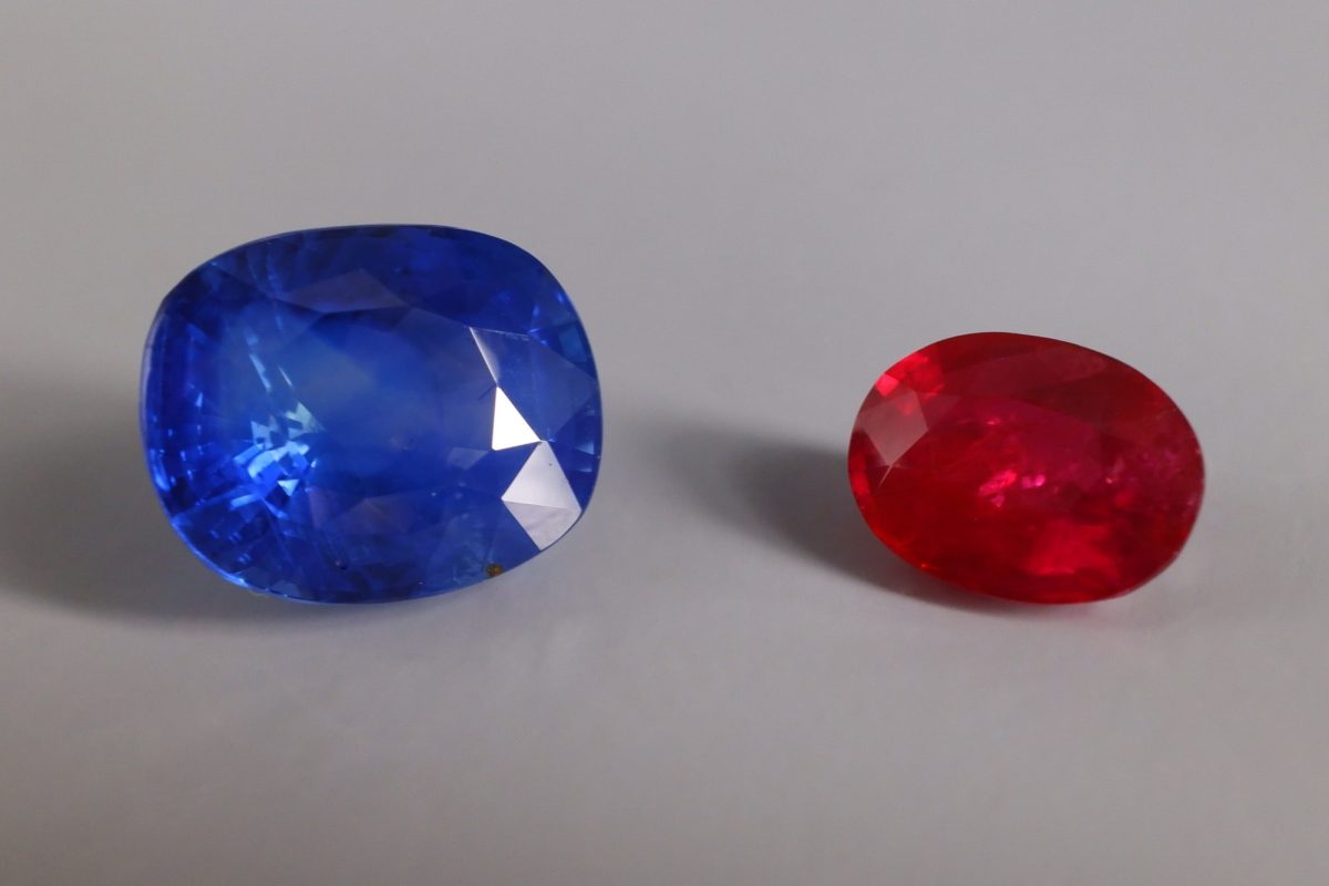 intense blue red