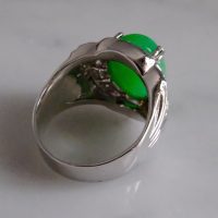Gem Gardener, apple green jade ring, jade cabochon rings for sale, jade rings singapore, jade ring for men, green jade cabochon ring, apple green jadeite, vintage jade rings for sale