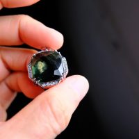 Gem Gardener, dark green sapphire, green sapphire pendant, dark green heart chakra, dark green stone pendant, dark green pendant necklace