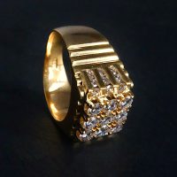 Honeycomb Diamond Cluster Ring Men 20k